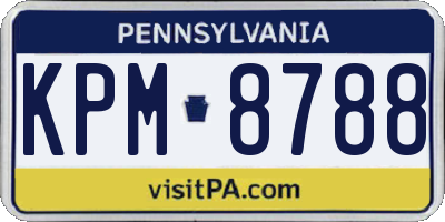 PA license plate KPM8788