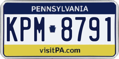 PA license plate KPM8791