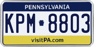 PA license plate KPM8803