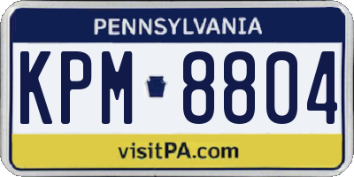 PA license plate KPM8804