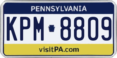 PA license plate KPM8809