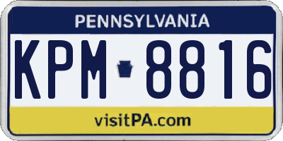 PA license plate KPM8816