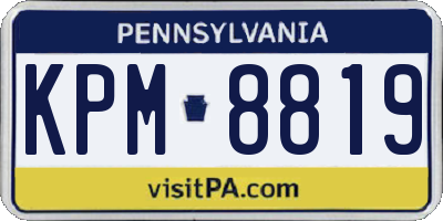 PA license plate KPM8819