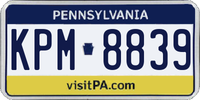 PA license plate KPM8839