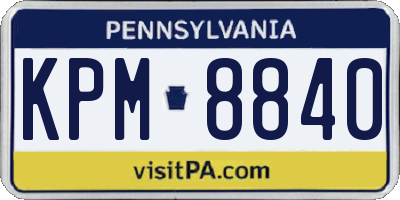 PA license plate KPM8840