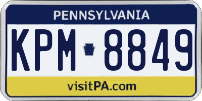 PA license plate KPM8849