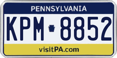 PA license plate KPM8852