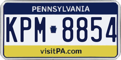 PA license plate KPM8854