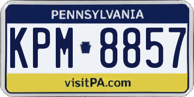 PA license plate KPM8857