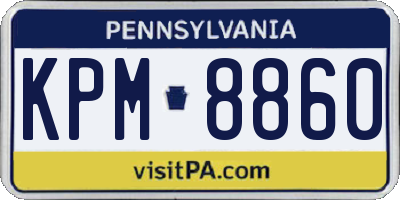 PA license plate KPM8860