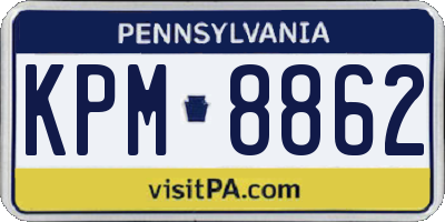PA license plate KPM8862