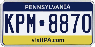 PA license plate KPM8870