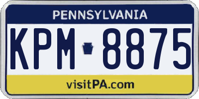 PA license plate KPM8875