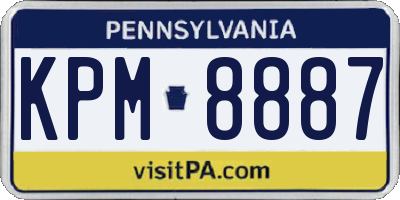 PA license plate KPM8887