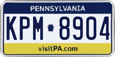 PA license plate KPM8904