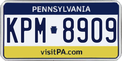 PA license plate KPM8909
