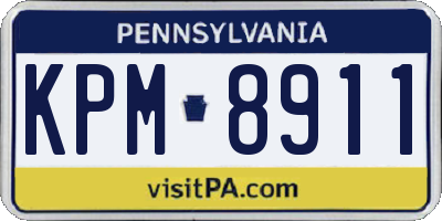 PA license plate KPM8911