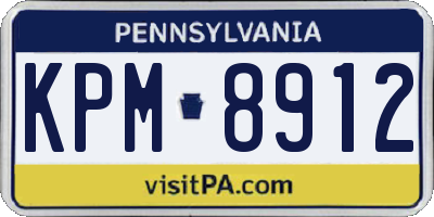 PA license plate KPM8912