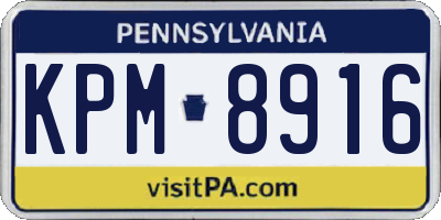 PA license plate KPM8916