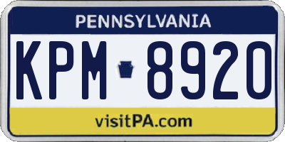PA license plate KPM8920