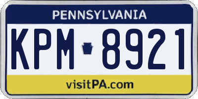 PA license plate KPM8921