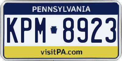 PA license plate KPM8923