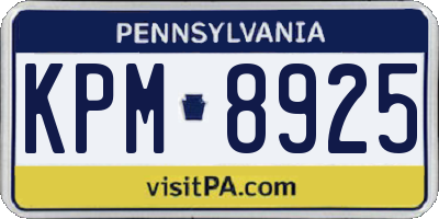 PA license plate KPM8925