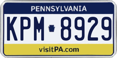 PA license plate KPM8929