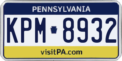 PA license plate KPM8932