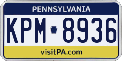 PA license plate KPM8936