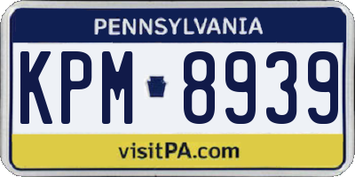 PA license plate KPM8939