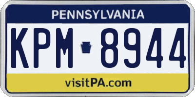 PA license plate KPM8944