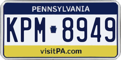 PA license plate KPM8949