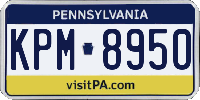 PA license plate KPM8950