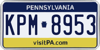 PA license plate KPM8953
