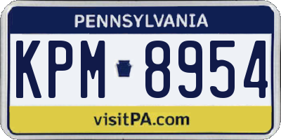 PA license plate KPM8954