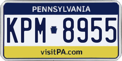 PA license plate KPM8955