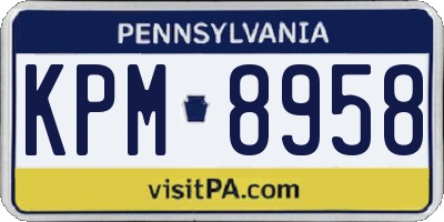 PA license plate KPM8958