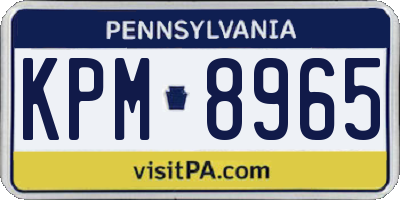 PA license plate KPM8965