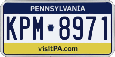 PA license plate KPM8971