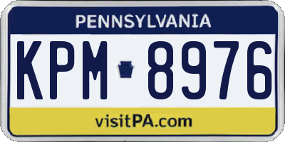 PA license plate KPM8976