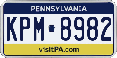 PA license plate KPM8982