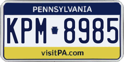 PA license plate KPM8985