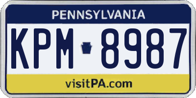 PA license plate KPM8987