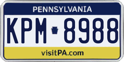 PA license plate KPM8988