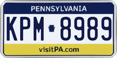 PA license plate KPM8989
