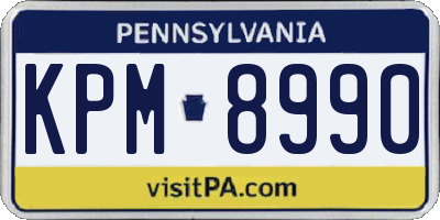 PA license plate KPM8990