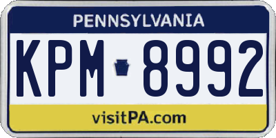 PA license plate KPM8992