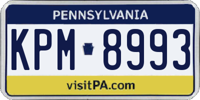PA license plate KPM8993