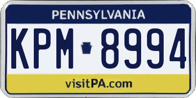PA license plate KPM8994